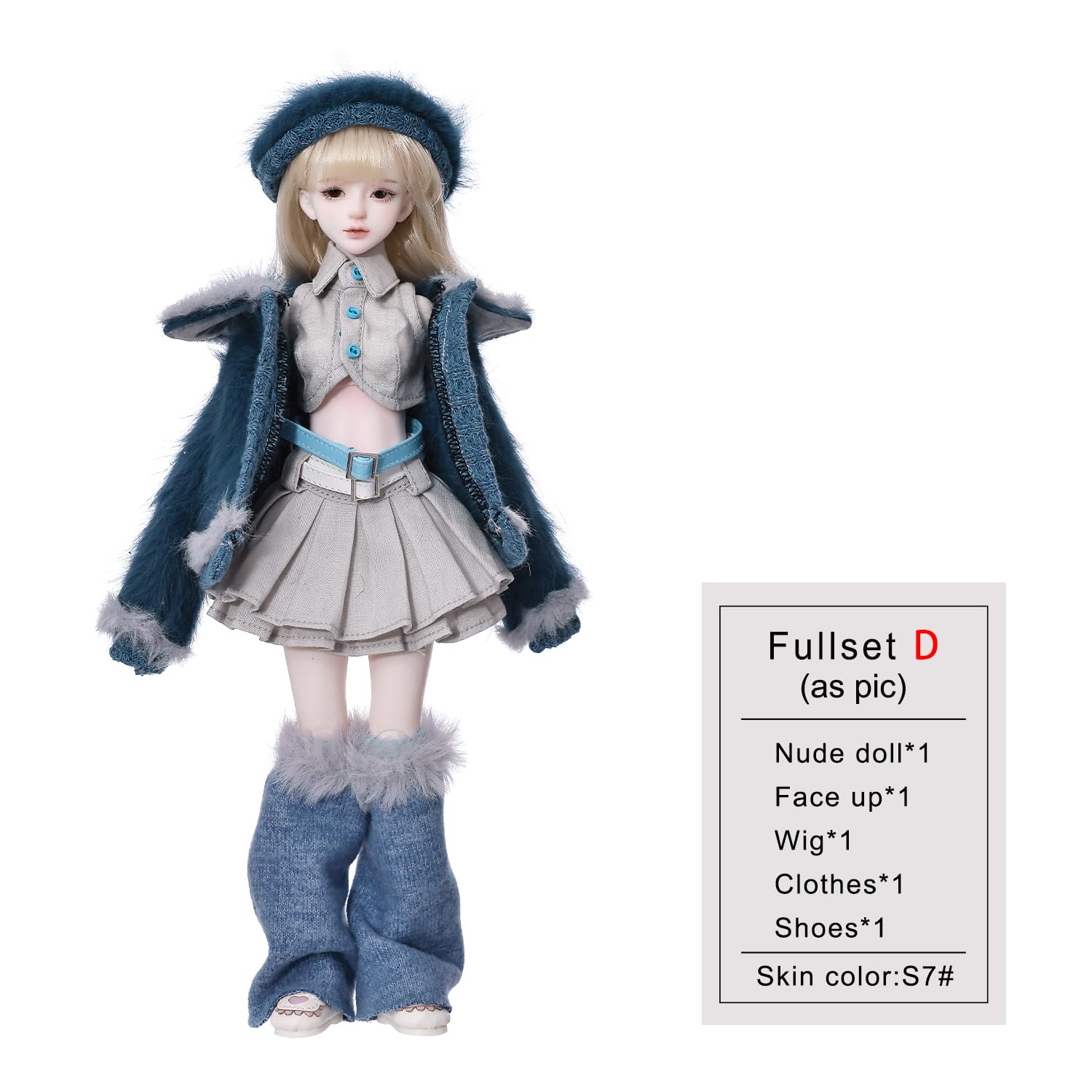Oueneifs Bjd Aurola 1/6 pełny zestaw modna zabawka z żywicy (niebieski)