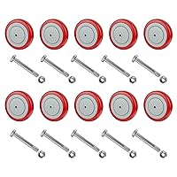 Vista 22 de Ruedas de Repuesto de 5" para Carrito, Ruedas de Carrito de Compras de Poliuretano con Eje de 5/16", Cada Rueda Soporta 350 libras
