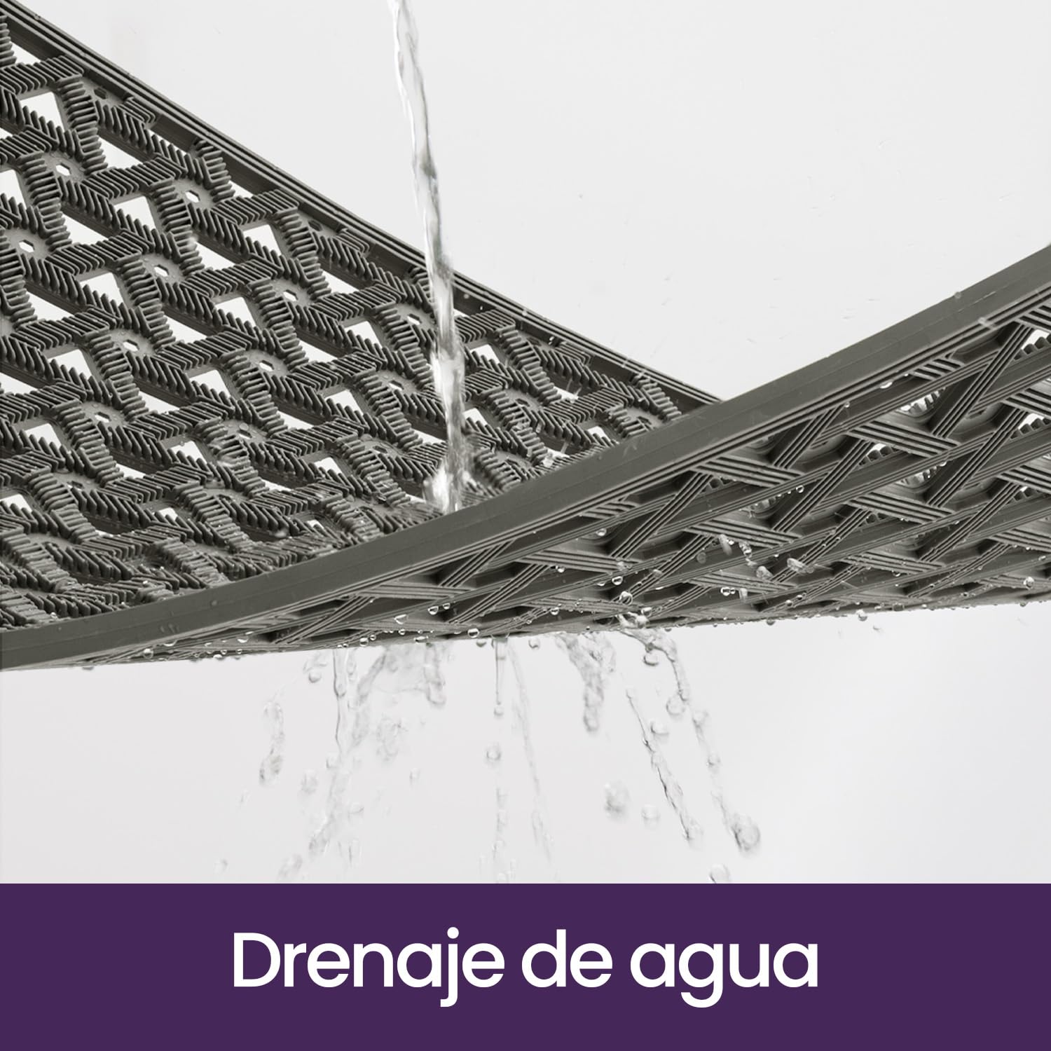 DEXI Felpudo Exterior 61 x 91 cm, Alfombra Entrada Casa Antideslizante con Orificios de Drenaje, Felpudos Impermeable y Resistente para Puerta Principal, Terraza y Balcón, Gris