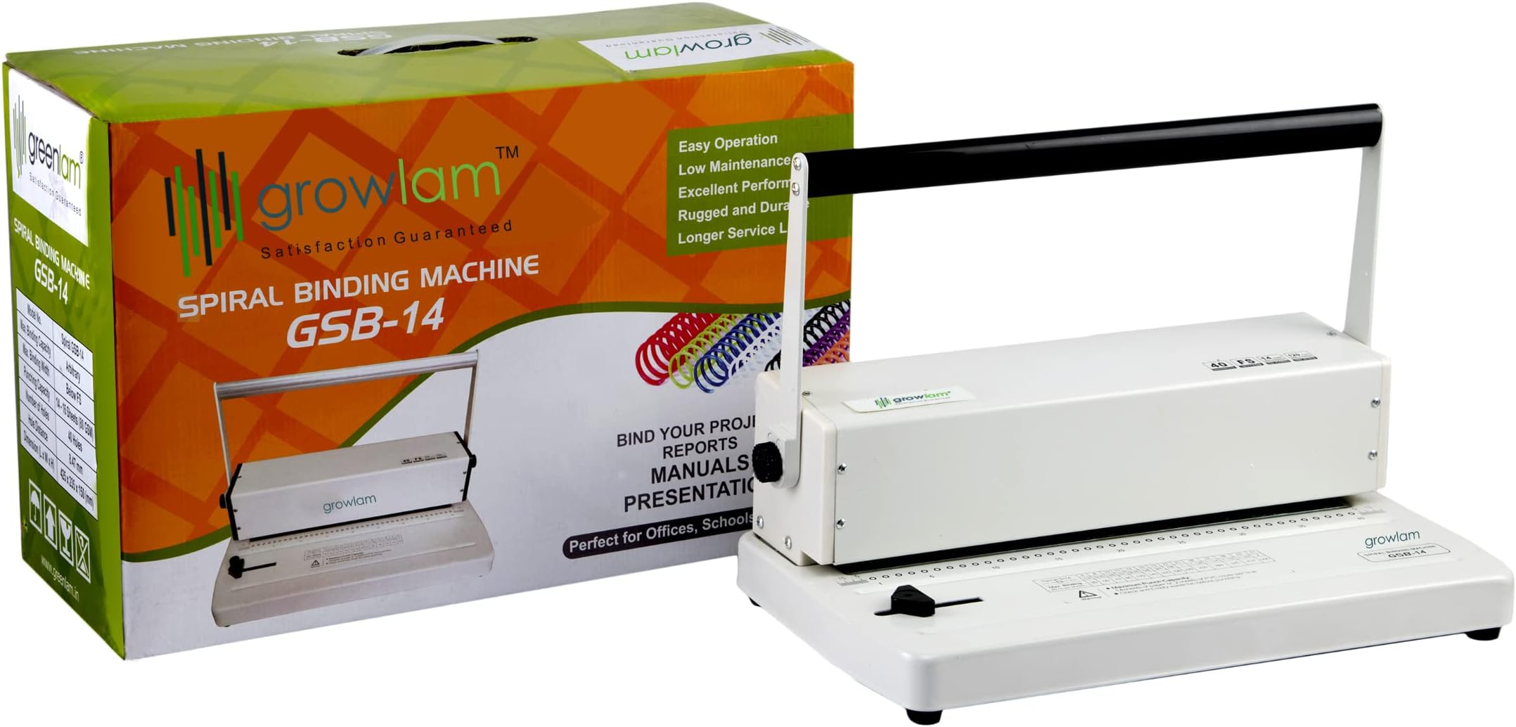 Growlam Spiral Binding Machine GL-GSB-14 Easy Opreation, Low Maintenance