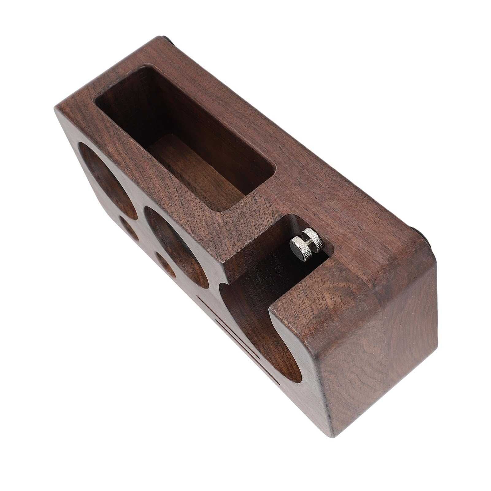 Walnussholz -Kaffee -Manips Station Praktischer Portafilter Tamping Stand mit Kaffeezubehör Aufbewahrungsaufbewahrungsvergleich mit Mehreren Kaffeemaschinen Exquisit und Praktisch Stabil (53MM)