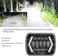 Akozon 300W LED Első Fényszóró - 7 Hüvelykes Négyzet Alakú Vízálló Autólámpa Cherokee XJ, MR2, Celica és 240SX Modellekhez 2