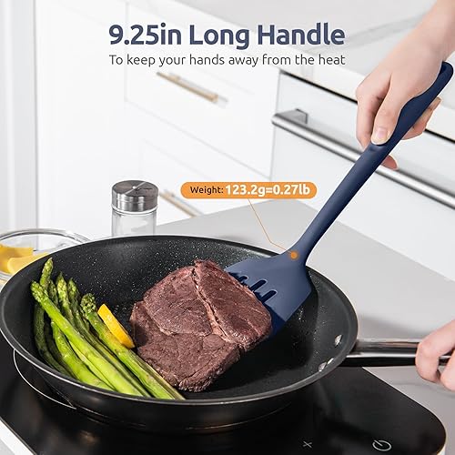 Miniatura 7 de U-Taste - Espátula de cocina de silicona de 13.6 pulgadas de ancho, 3.74 pulgadas de ancho, libre de BPA, flexible, de goma fina, para huevos,