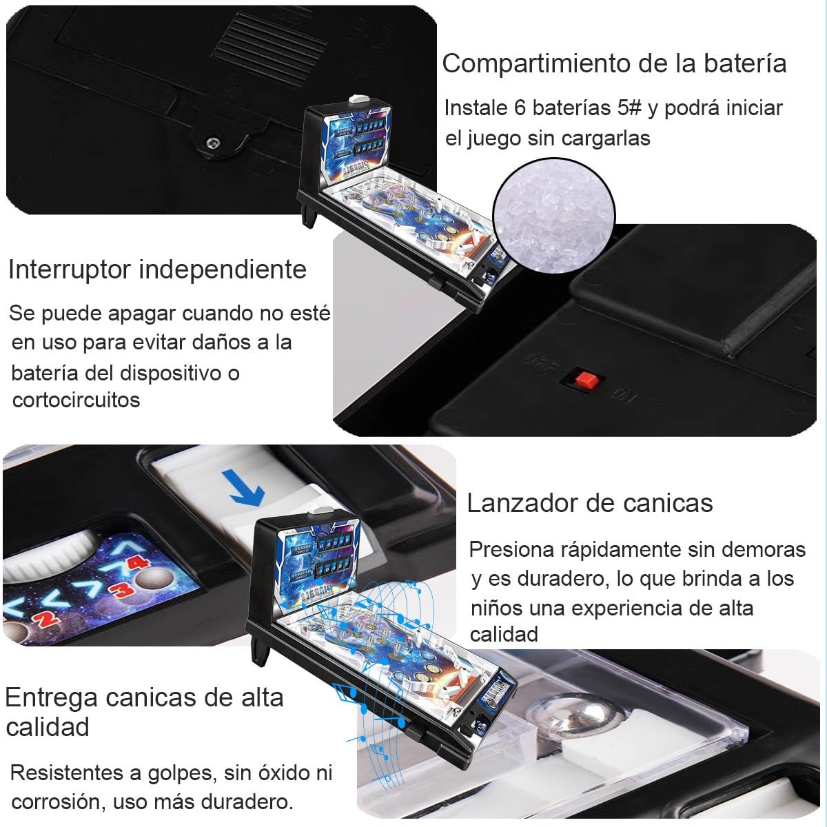 Flipper Électronique pour Enfants Cadeaux Anniversaire Noël, Jouet Rétro pour Adultes de Bureau, avec Lumières et Sons et Indicateur de Score Pinball Électronique de Table Jouet