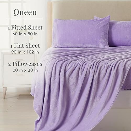 Miniatura 2 de NY Loft Juego de sábanas de microvellón ultrasuave, vellón polar cómodo, cálido y aterciopelado, para el invierno, ropa de cama, tamaño Queen, color