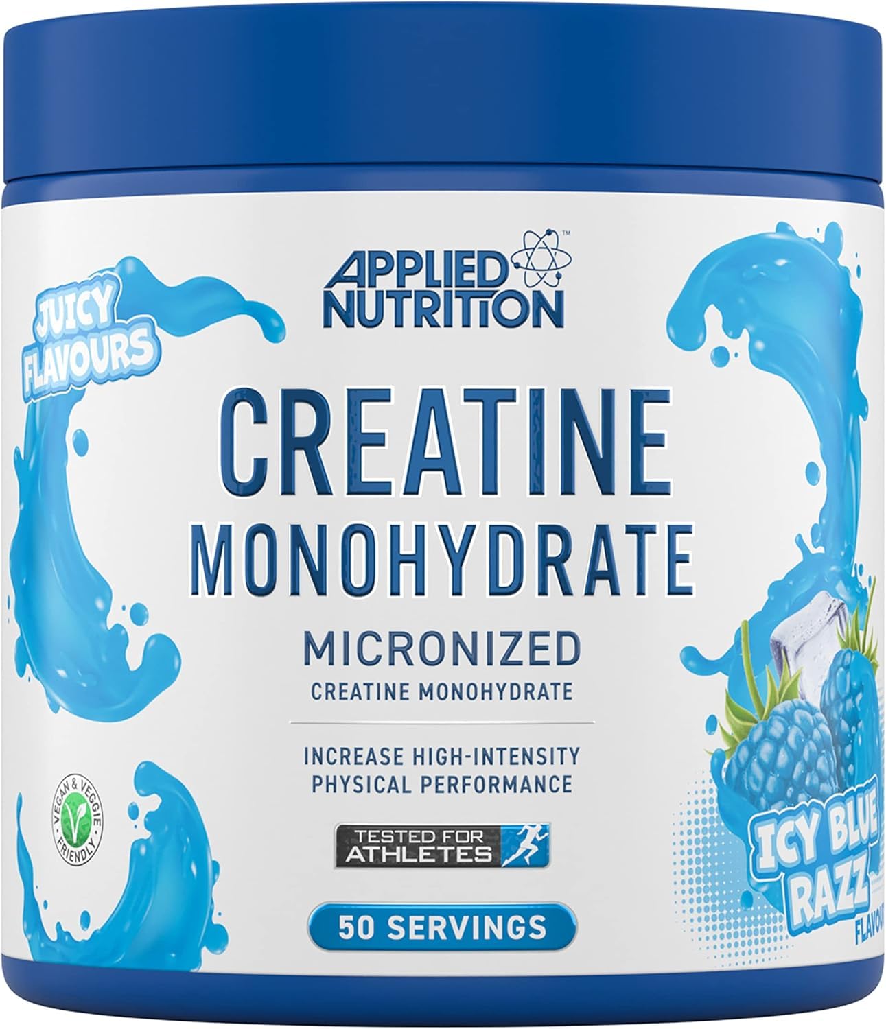 Creatine Flavoured - Creatine Monohydrate Micronized Powder with Flavour, Increases High-Intensity Physical Performance (250g - 50 Servings) (Icy Blue Raz)