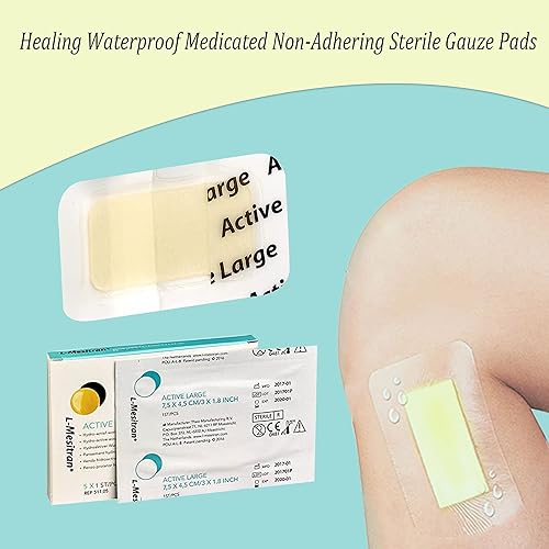 Miniatura 8 de Vendajes de miel de grado médico (10 piezas en 2 paquetes)  30% miel  cicatrización de heridas, impermeables, medicadas, no adherentes, almohadillas