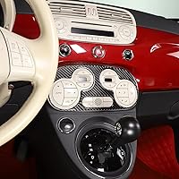 Vista 6 de Adhesivo de fibra de carbono suave para el panel de interruptor de aire acondicionado de automóvil, compatible con Fiat 500, 2011, 2012, 2013, 2014