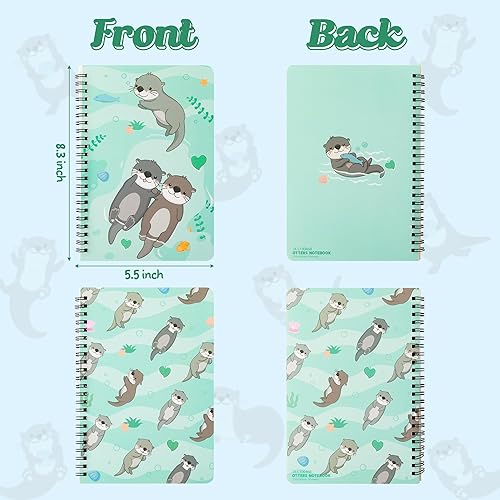 Miniatura 2 de L1rabe 2 cuadernos A5 en espiral de nutria, lindos y divertidos ríos de nutria, peces y plantas, cuadernos de tapa dura, cuaderno de diario de viaje