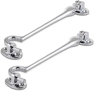 XFORT® 150mm Chrome Cabin Hook, Gate Latch, Door Latch, Door Hook, Hook and Eye Latch, Cabin Hook, Gate Hook, Hook and Eye, Garden Gate Latch, Door Catch, Gate Latches, Door Hook and Eye Latch