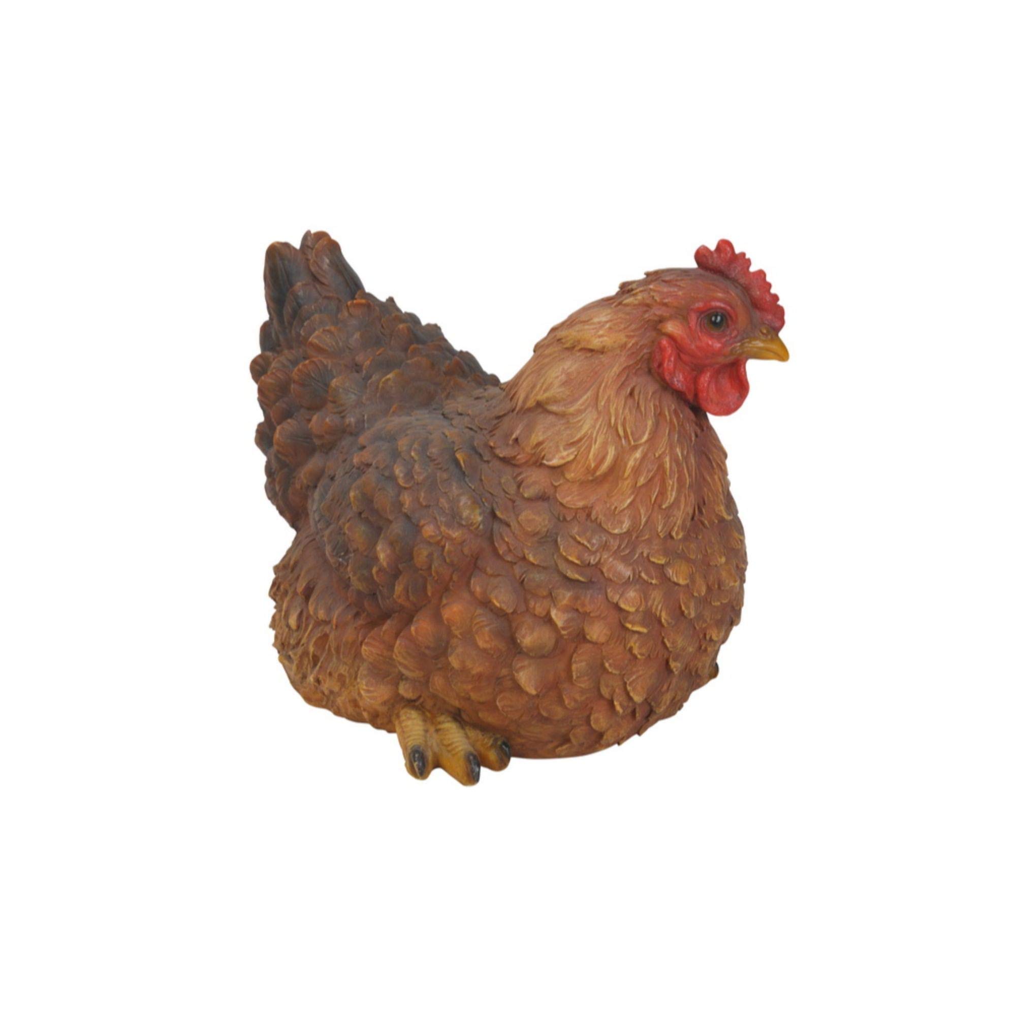 Hi-Line Gifts 10" Hen Squatting Outdoor Garden Statue