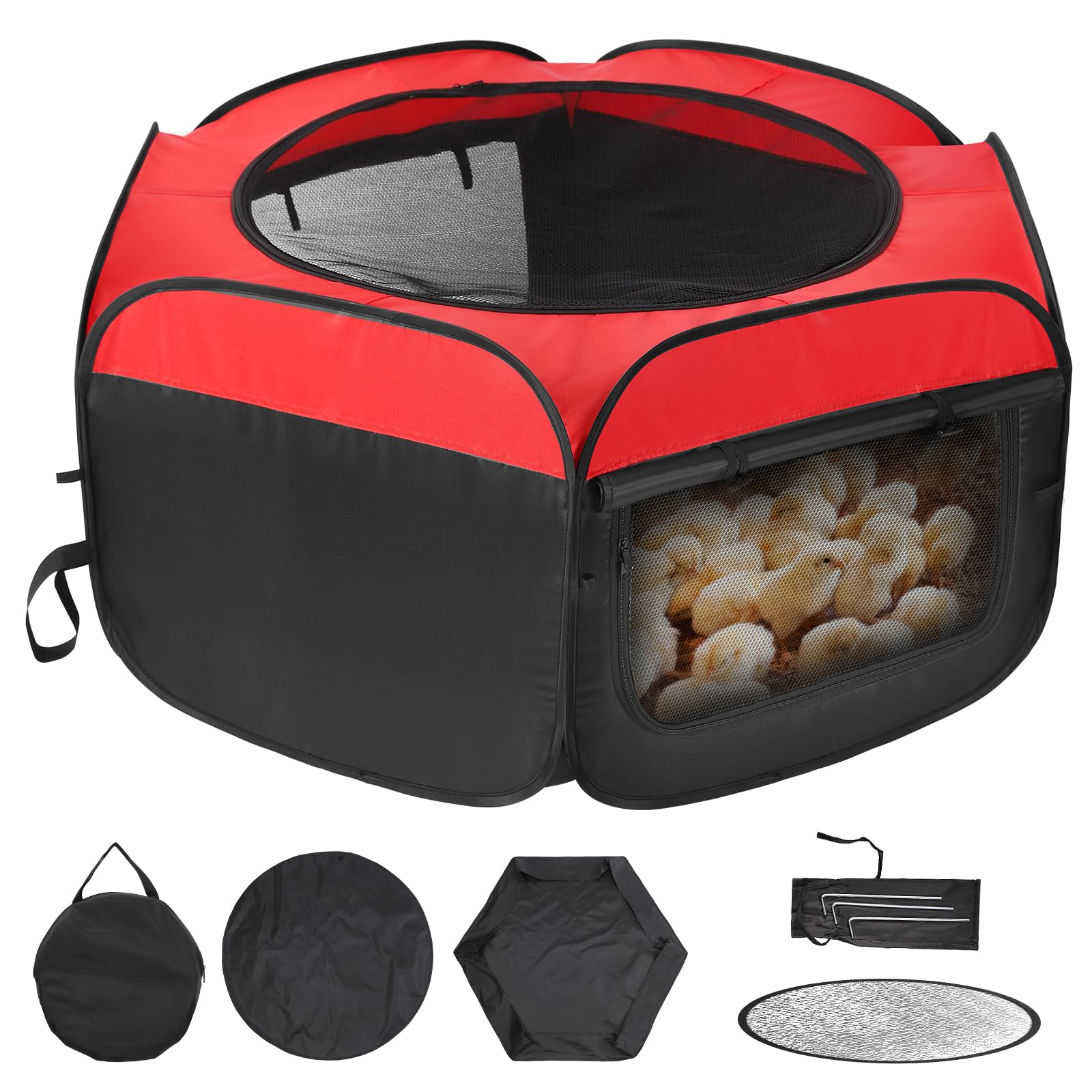Dual Door Brooder With Cover Pop-Up Chick Brooder Box Kit – Includes ...