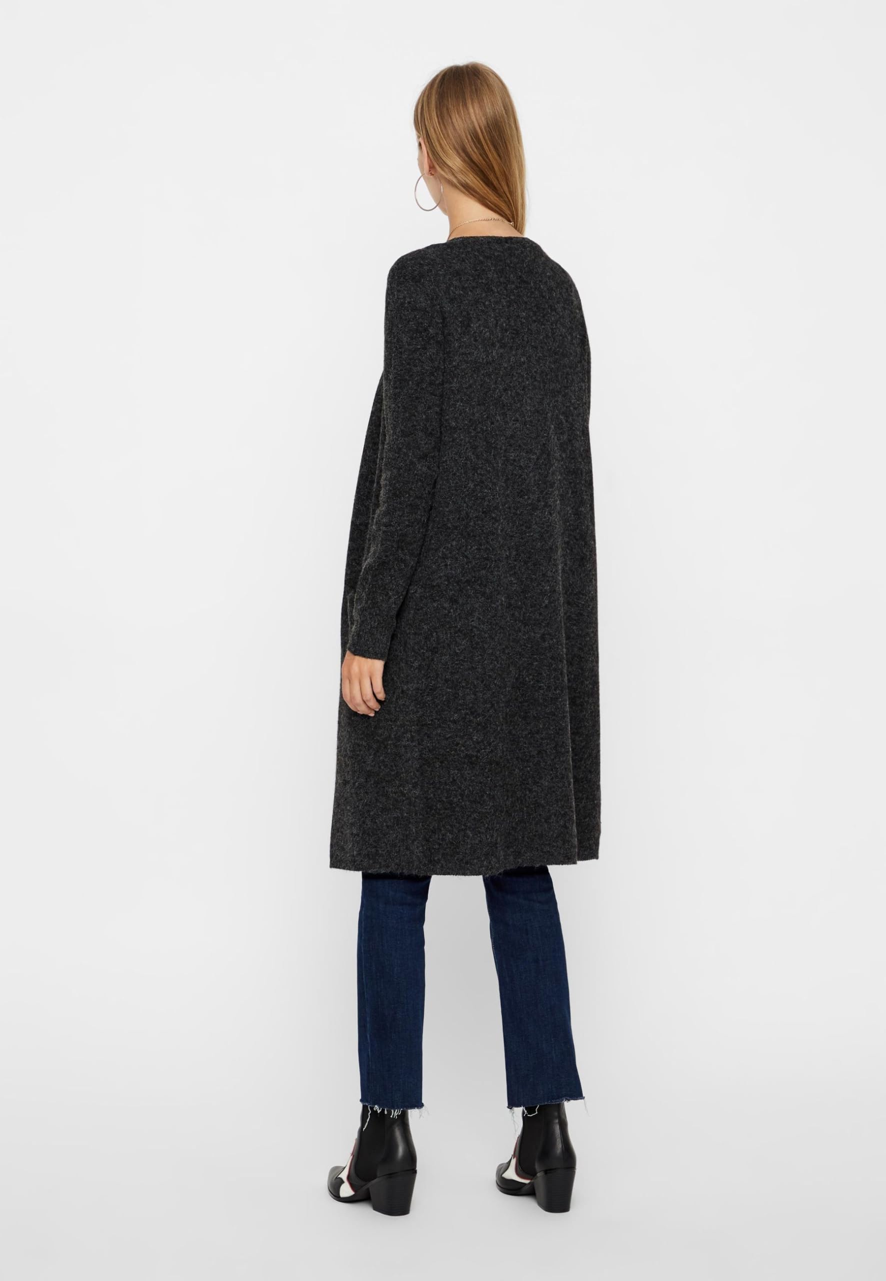 Vero Moda Kobiety Vmdoffy Ls Long Open Cardigan Ga Noos Kardigan, Czarny, XL