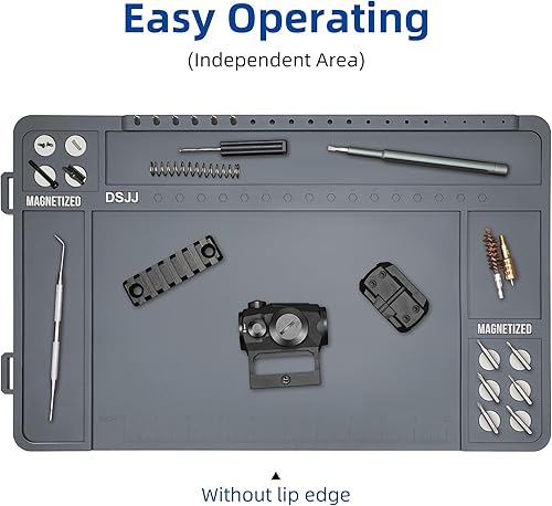 Miniatura 2 de Tapete de limpieza de armas, almohadilla magnética de alta calidad con bandeja organizadora de piezas, alfombrilla de goma antideslizante,