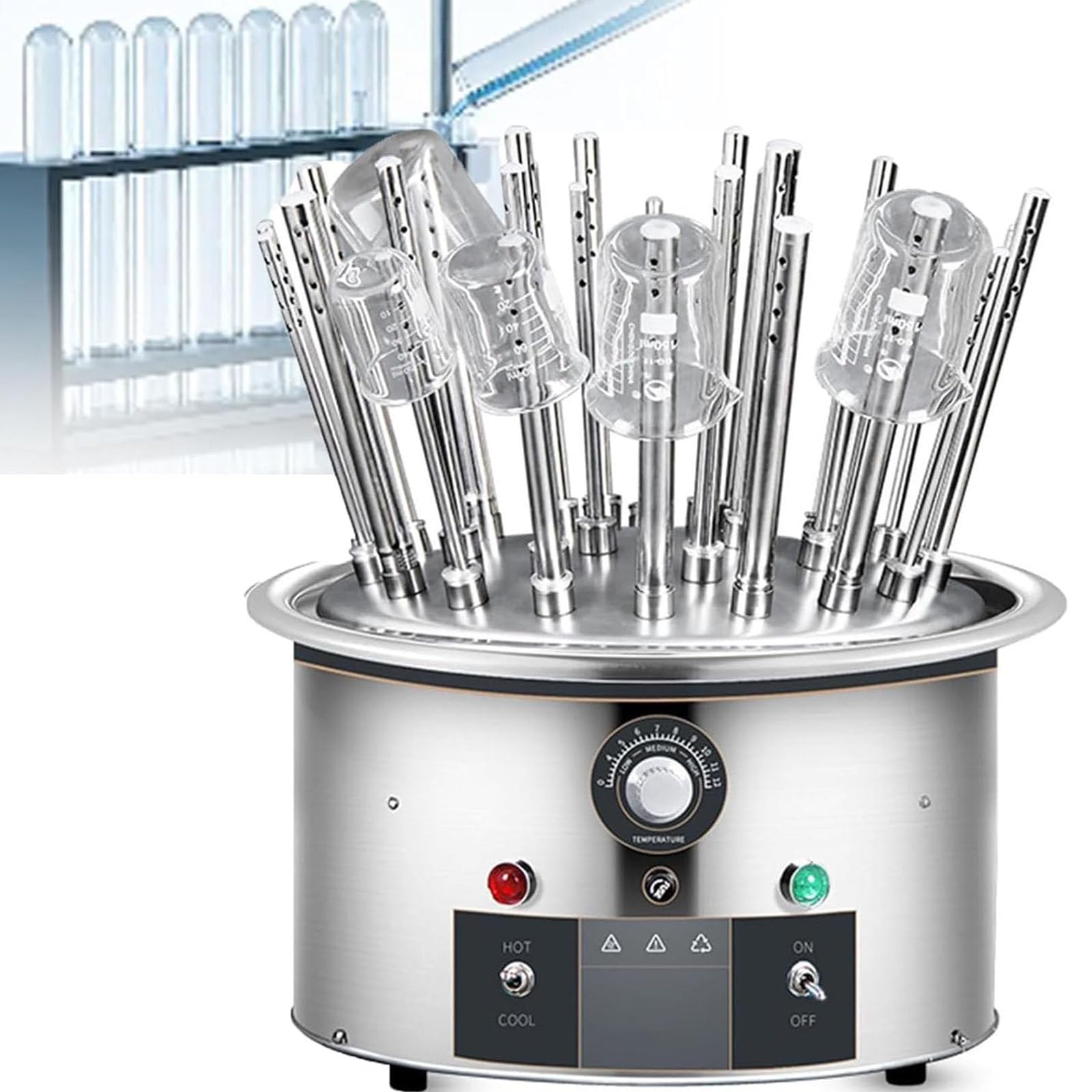Suszarka do szkła laboratoryjnego, porowata suszarka laboratoryjna, regulacja temperatury 40～120℃, czas suszenia 8~10min, do przyborów laboratoryjnych szkolnych,30hole