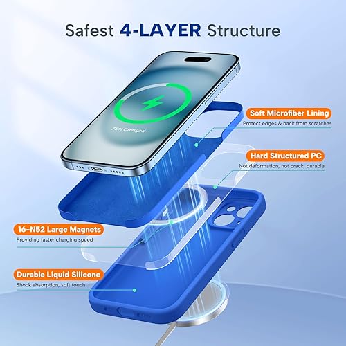 Miniatura 1031 de Miracase - Funda diseñada para iPhone 11 con protector de pantalla, funda de goma de silicona líquida, protección total contra caídas y a prueba