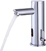Automatic Touchless Bathroom Sink Faucet Tall Body Motion Activated Sensor Hands Free Commercial Brass Faucets Adjustable Cold Hot 1 Hole Single Handle Basin Vessel Auto Water Mixer(Chrome)