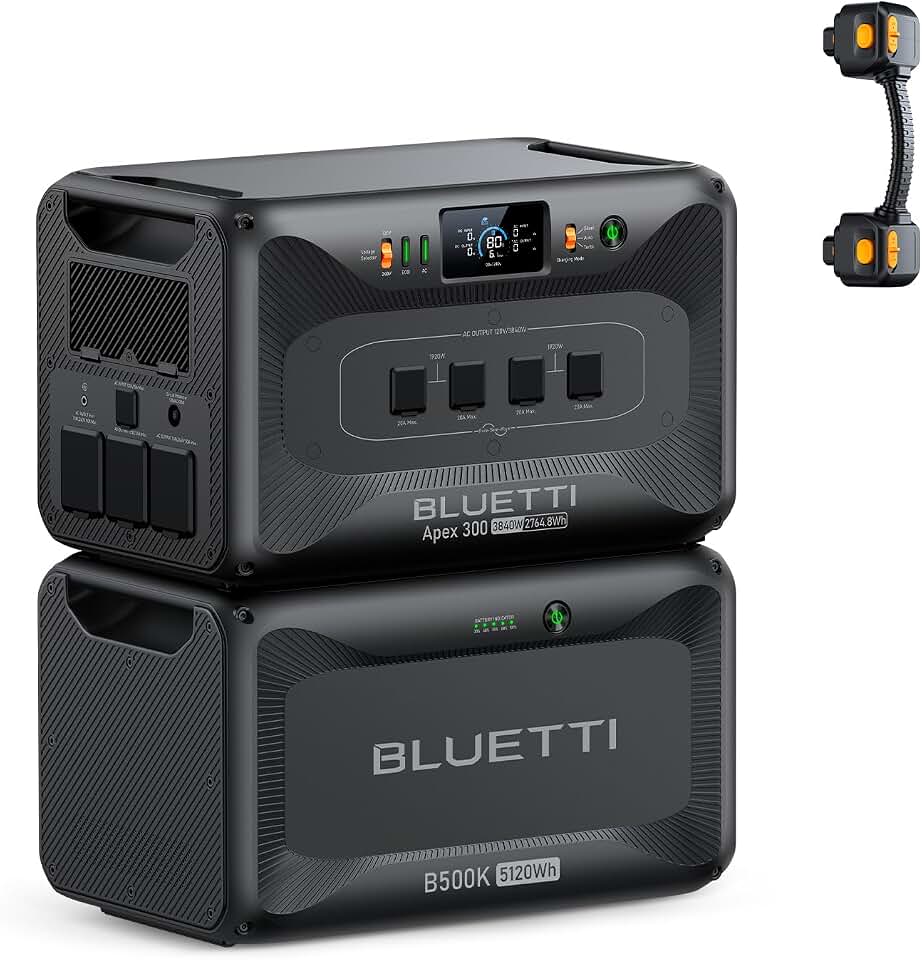 BLUETTI Apex 300 Portable Power Station & B500K Expansion Battery 7884.8Wh