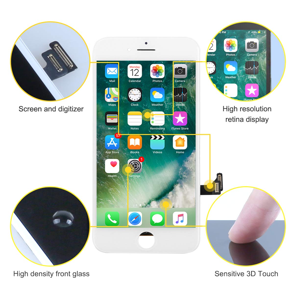 iPhone8 2台 Amazon | Bokman iPhone8/iPhone SE 2020 第2世代 白 フロント