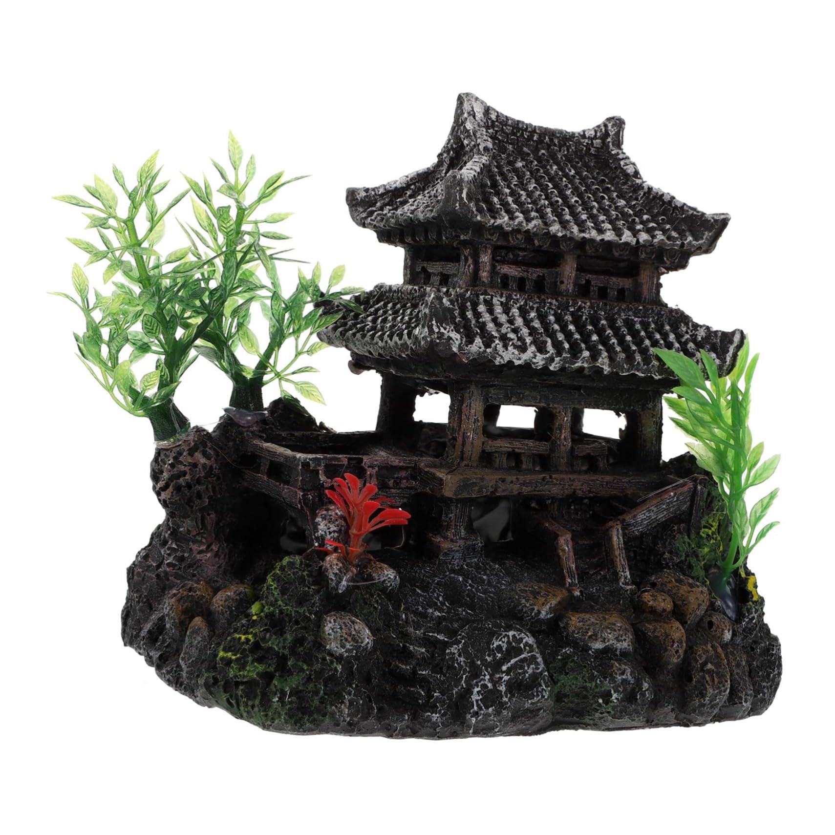 minkissy 1pc Fish Tank Landscaping Room Fish Tank Decoration Fish Tank Rock Hiding Cave Fish Tank Landscape Rock Fish Tank for Betta Fish Aquarium Decoration Boutique Resin Ornamental Fish