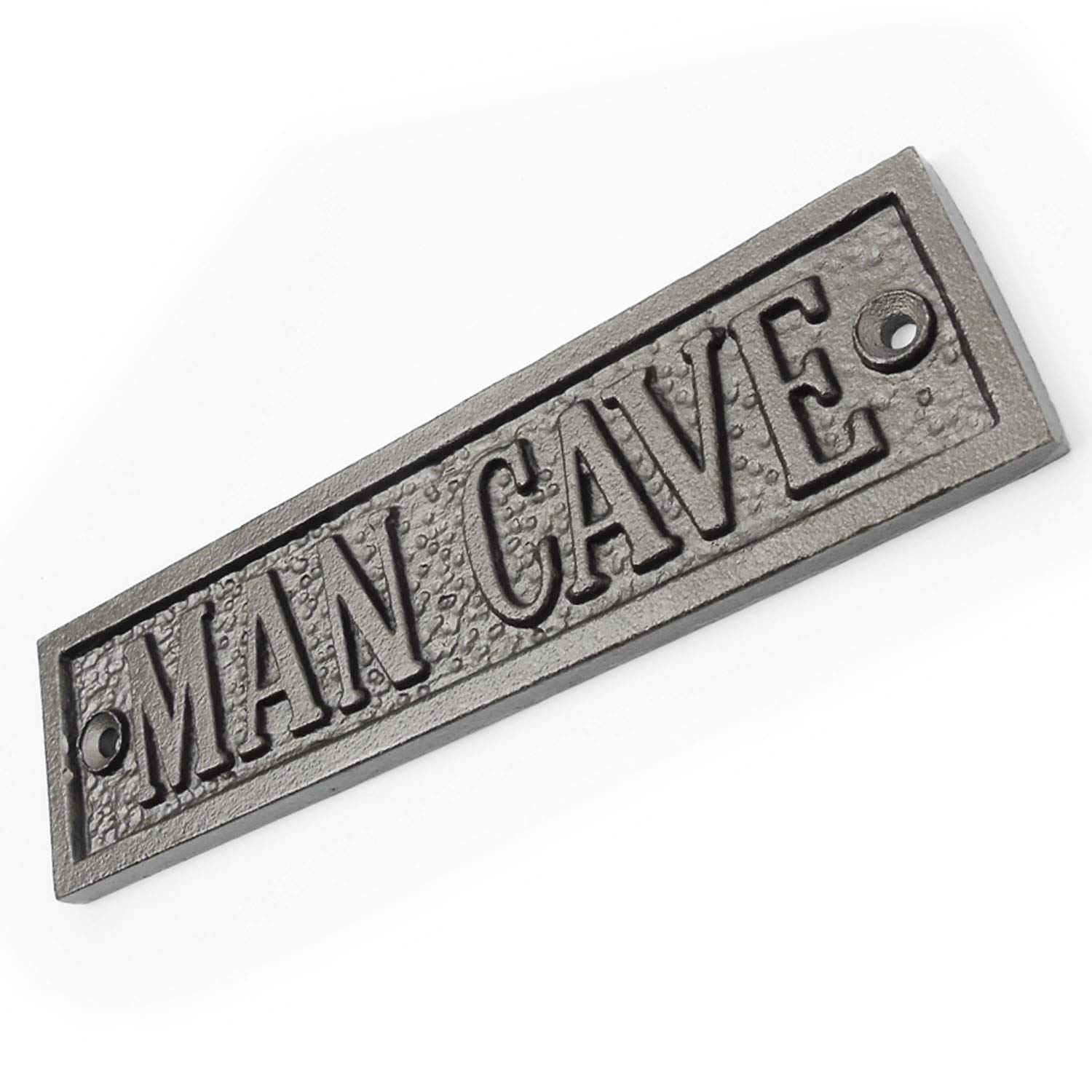 THE MAN CAVE VINTAGE SOLID CAST IRON METAL DOOR WALL SHED GARAGE WORKSHOP SIGN