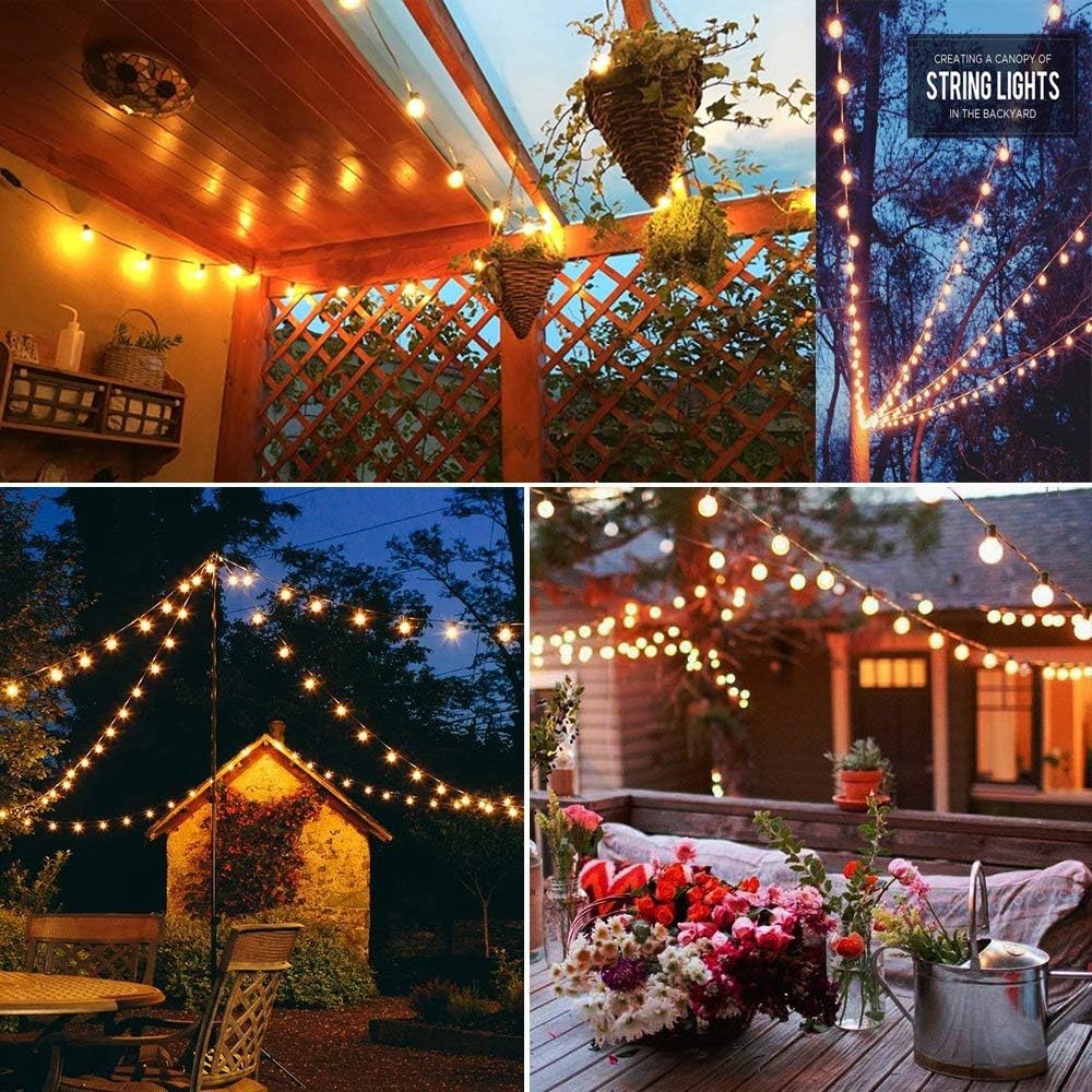 Limited Discount Couah 100 FT Globe String Lights with 105 G40 Globe Clear Bulbs G40 Indoor Outdoor Lighting Garden Fairy Backyard Market Xmas Holiday Patio Wedding Party String Lights -Black Wire Crazy Deals Couah 100 FT Globe String Lights with 105 G40 Globe Clear Bulbs G40 Indoor Outdoor Lighting Garden Fairy Backyard Market Xmas Holiday Patio Wedding Party String Lights -Black Wire