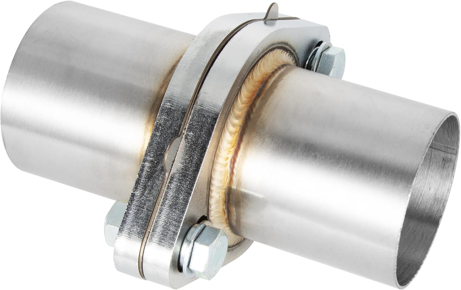 Exhaust Flange Repair Piping Kit 2.5" OD with Gasket and 2 Bolts for Quick Fix Repair, Universal Stainless Steel Exhaust Flange Pipe