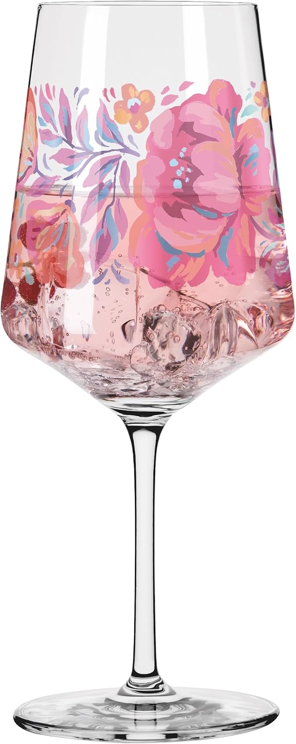 RITZENHOFF 3461013 Cocktail Glass 500 ml Summer Sonett Design Pink Leaves Made in Germany
