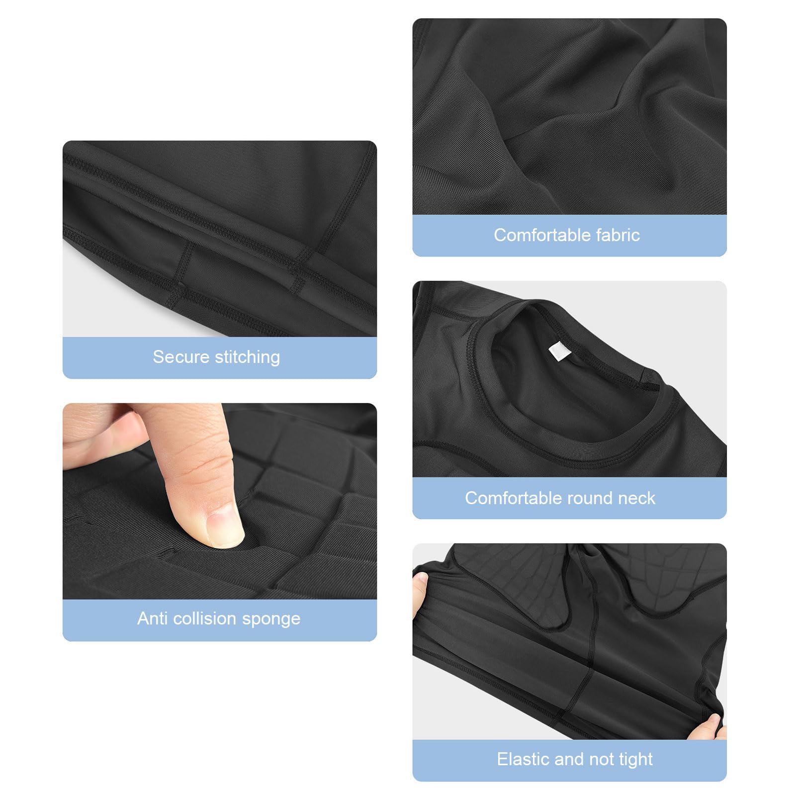 Jugend Gepolstertes Schutz Hemd, Verdickte Brust Rib Protector für Fußball Paintball Baseball