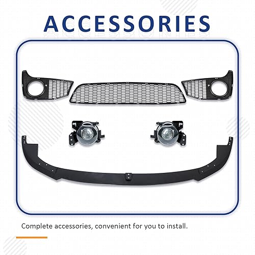 Miniatura 5 de PENSUN Parachoques delantero estilo M4 con agujeros PDC con luces antiniebla para BMW Serie 3 E90 E91 4 puertas Sedan Wagen, no compatible con