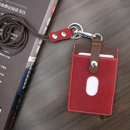 Vista 149 de Boshiho. Funda vertical, de piel, para tarjeta de identificación con cordón resistente., Bolso