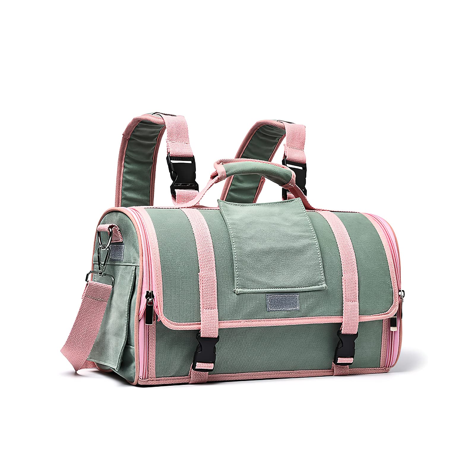 Galatée Zaino Per Gatti, Zaino Per Animali Domestici Con Design Ventilato, Zaino Da Viaggio Per Animali Domestici, Borsa Per Cuccioli Ideale Per l'Escursionismo Viaggiare All'Aperto(M, Verde Chiaro)