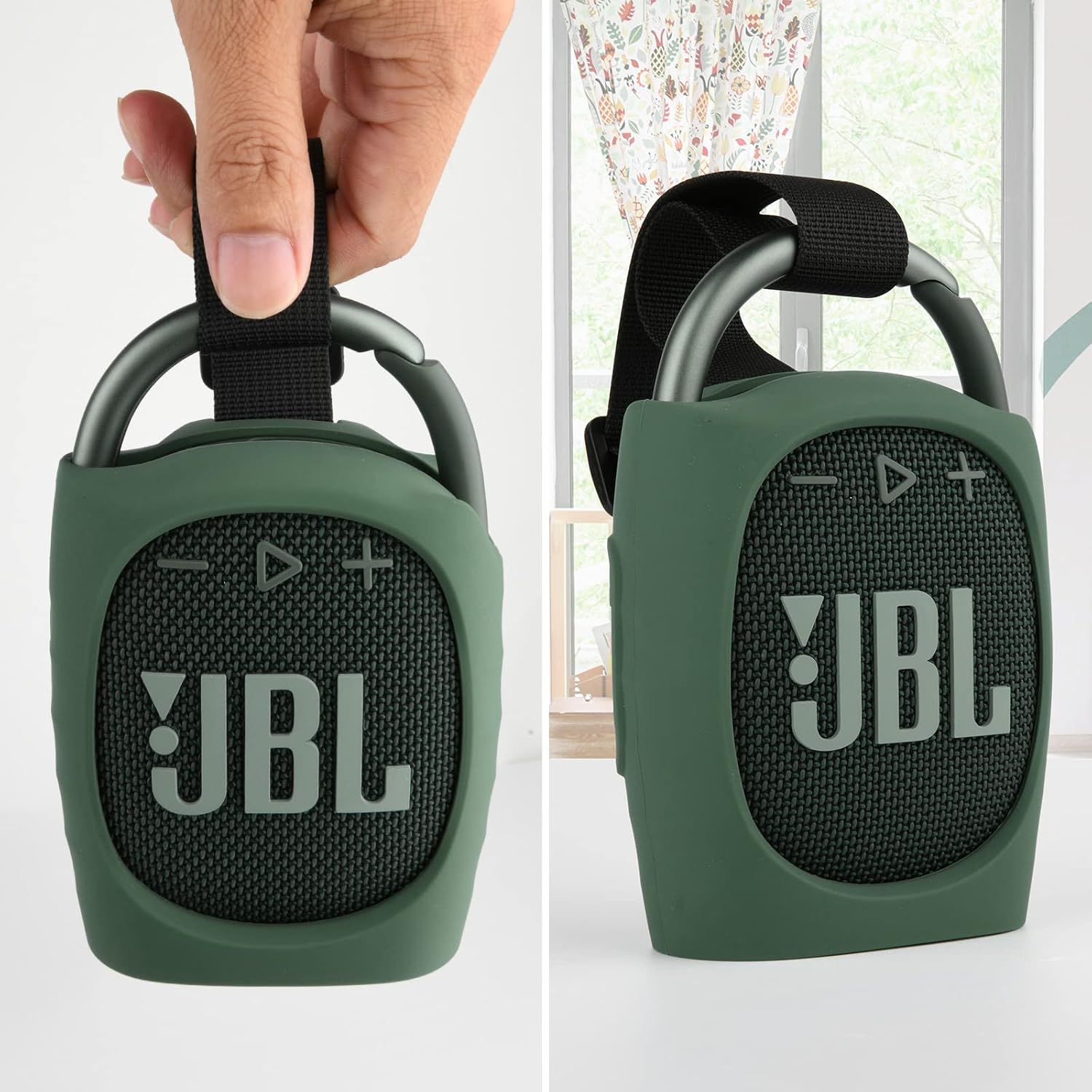 TXEsign Silicone Case Compatible with JBL Clip 4 - Portable Mini Speaker Stand Up Protective Carrying Case Cover for JBL Clip 4 (Green) - Image 5