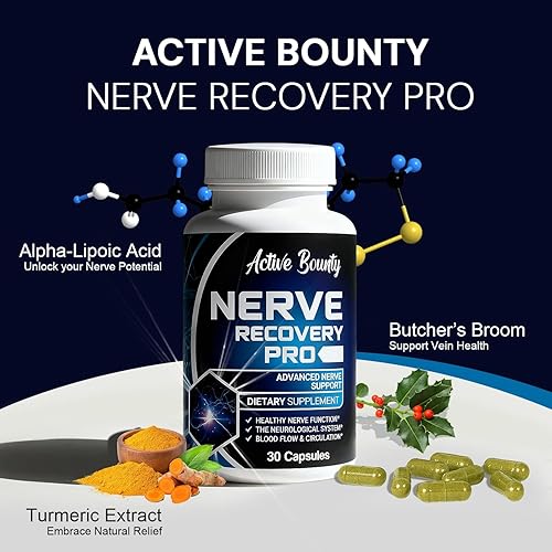 Miniatura 4 de Nerve Recovery Pro - Suplemento de apoyo nervioso con ácido alfa-lipoico, cúrcuma y acetil-L-carnitina - Apoya la función nerviosa saludable, la