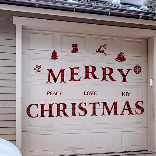 Vista 7 de Ferraycle Decoración magnética para puerta de garaje, decoración de puerta de garaje de Navidad, calcomanías para el refrigerador, calcomanías