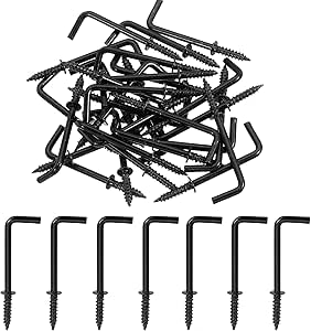 Uxcell L-Shape Screw Hooks Brass Plated Steel Shape Right Angle Medal Hooks, Fit For Hanging 60 Pcs Gold - View #6