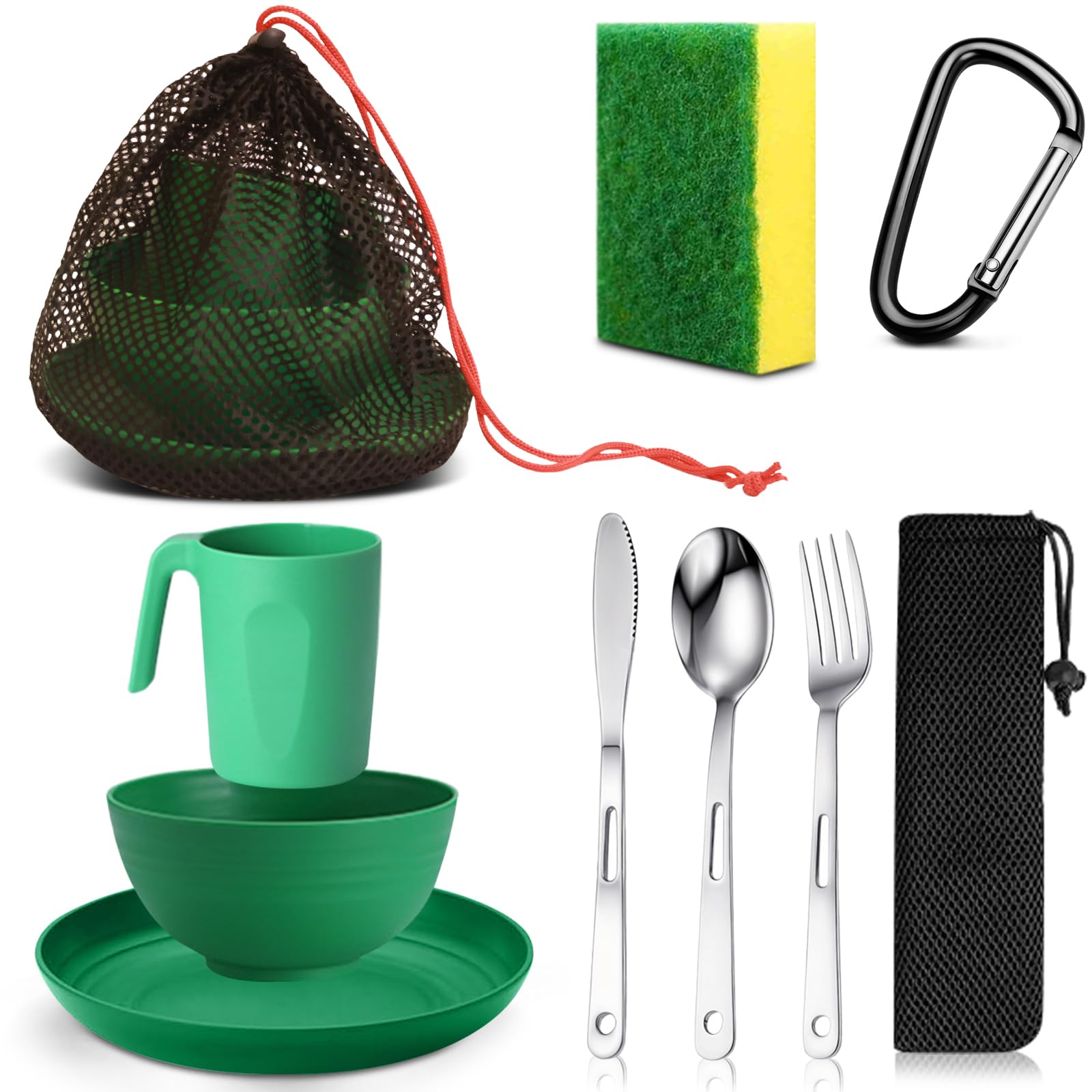 Photo 1 of **MISSING SEVERAL PARTS**
Scout Camping Mess Kit for 1 Person Boy Scout Dishes Set Girl Scout Mess Kit with Mesh Bag Reusable Light Weight Eating Utensils Plastic Camping Cutlery Set for Travel Camp