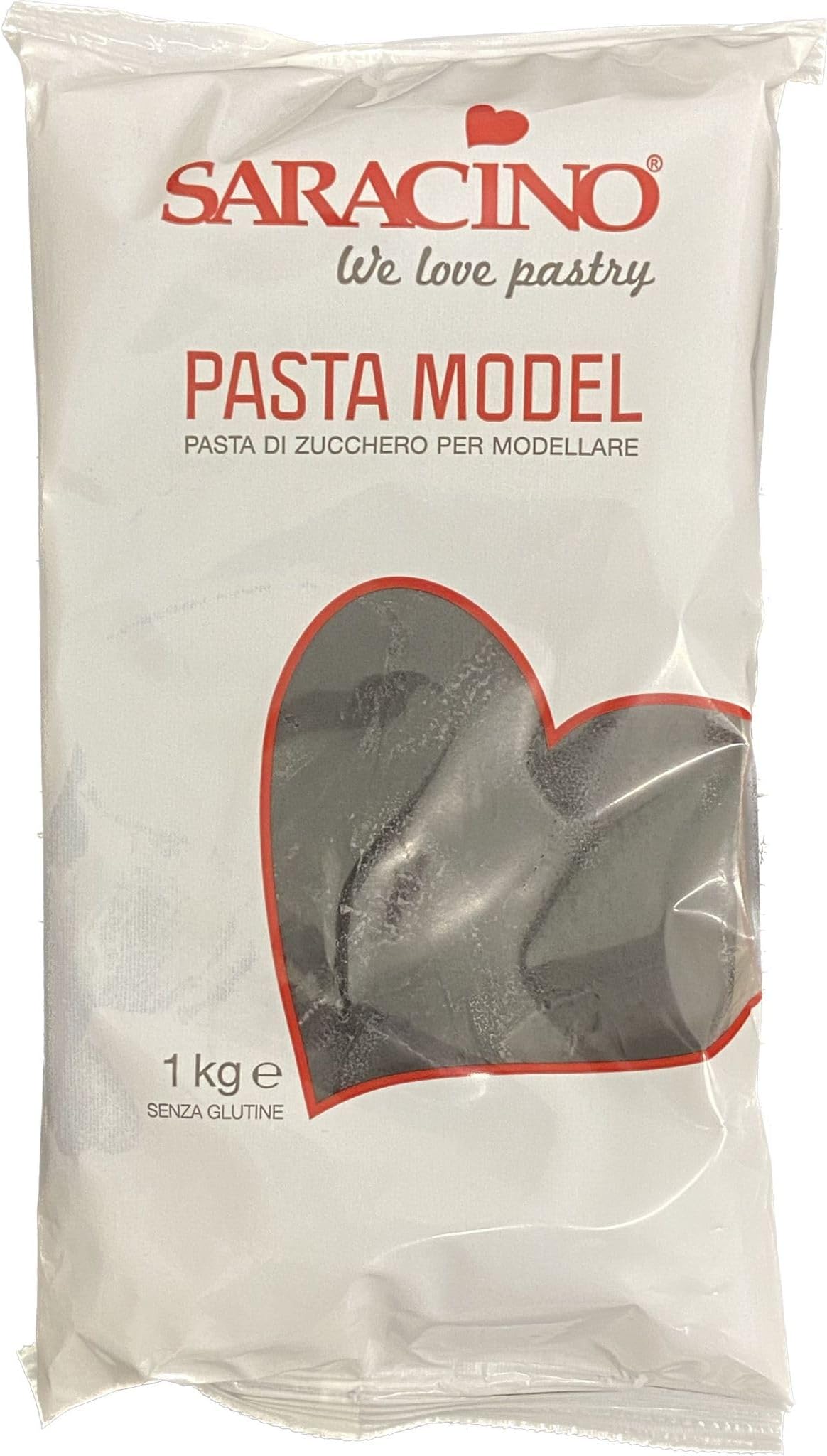 SARACINO We love pastry Sugar Paste Model Black Modelling Paste 1 kg Gluten Free Made in Italy