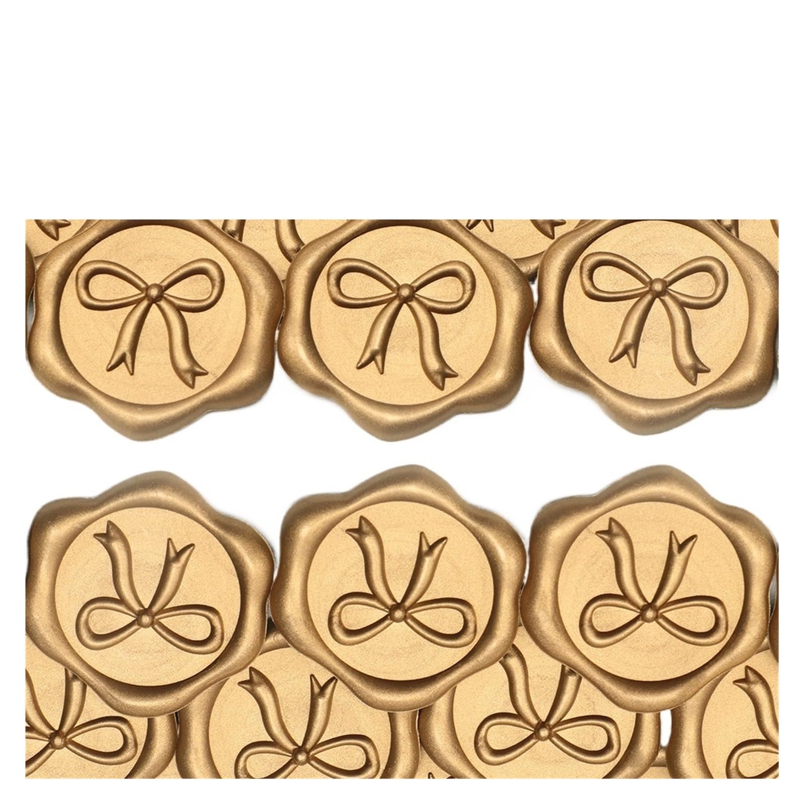 Efrjuwi Gold Wax Seal Stickers 50Pcs Bow Wedding Invitation Envelope, 3D Self Adhesive Stamp Decals(Gold)