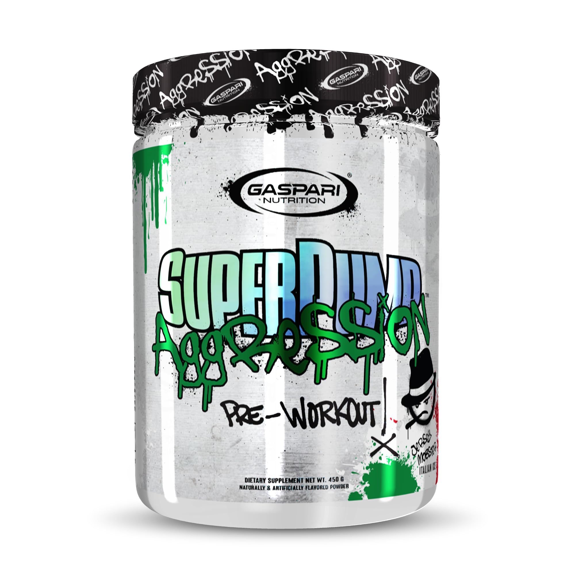 Gaspari Nutrition, SuperPump Aggression Pre-Workout, Jersey Mobster Italian Ice, 450 g