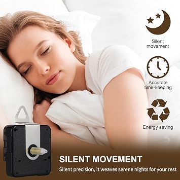 EMOON 2-Pack Quartz Clock Movement Replacement, Battery Operated Silent Clock Mechanism Kit for DIY Wall Clock Repair & Custom Clocks, Total Shaft Length 20 mm*2