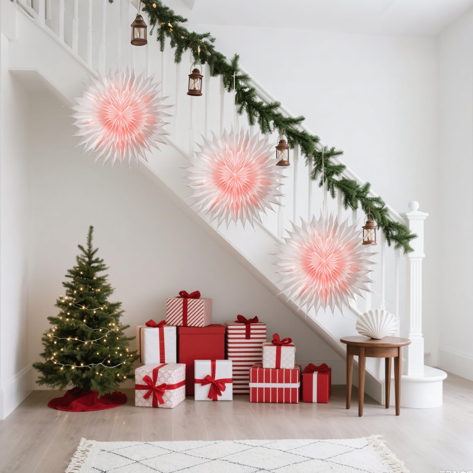 Sky angle 3D-kerstster, papieren sterren, verlichte batterij met timer voor ramen, 60 cm, lichtster om de kerstboom te versieren voor binnen, om op te hangen Sky angle 3D-kerstster, papieren sterren, verlichte batterij met timer voor ramen, 60 cm, lichtster om de kerstboom te versieren voor binnen, om op te hangen