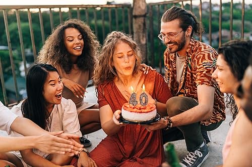 Miniatura 8 de Velas de números con purpurina de oro rosa de 2.8 pulgadas, muchos colores, regalos de cumpleaños de 22 años, velas de cumpleaños, velas de números