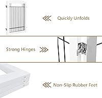 Vista 4 de PAWLAND Puerta extra ancha para perros para la casa, puerta, escaleras, puerta plegable independiente de alambre para mascotas, valla de seguridad