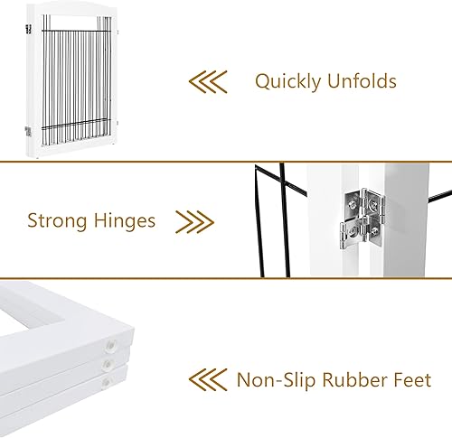 Miniatura 4 de PAWLAND Puerta extra ancha para perros para la casa, puerta, escaleras, puerta plegable independiente de alambre para mascotas, valla de seguridad