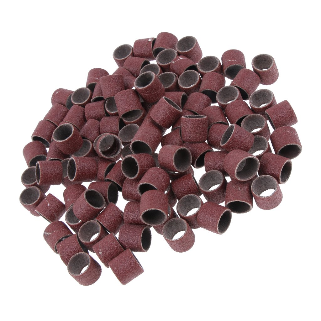 100x Sanding Drums Sanding Bands Sleeves for Rotary Tools 120#