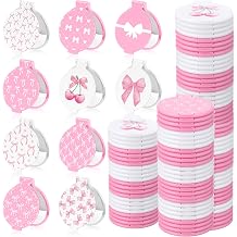 Namalu 100 Pcs Pink Bow Party Favors Coquette Compact Mirrors Bachelorette Birthday Gift for Women Cherry Mini Makeup Supply Purse Pocket Mirror for Baby Shower Wedding Party Decoration Basket Stuffer