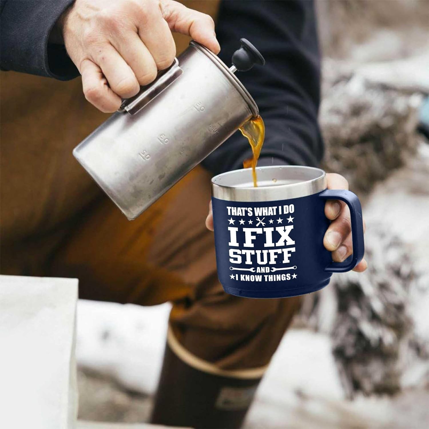 Gifts for Men, Grandpa, Him from Daughter, Son - Dad Birthday Gift Ideas - Dad Gifts for Christmas - Men Mug 14oz, Navy Insulated Stainless Steel - Image 4