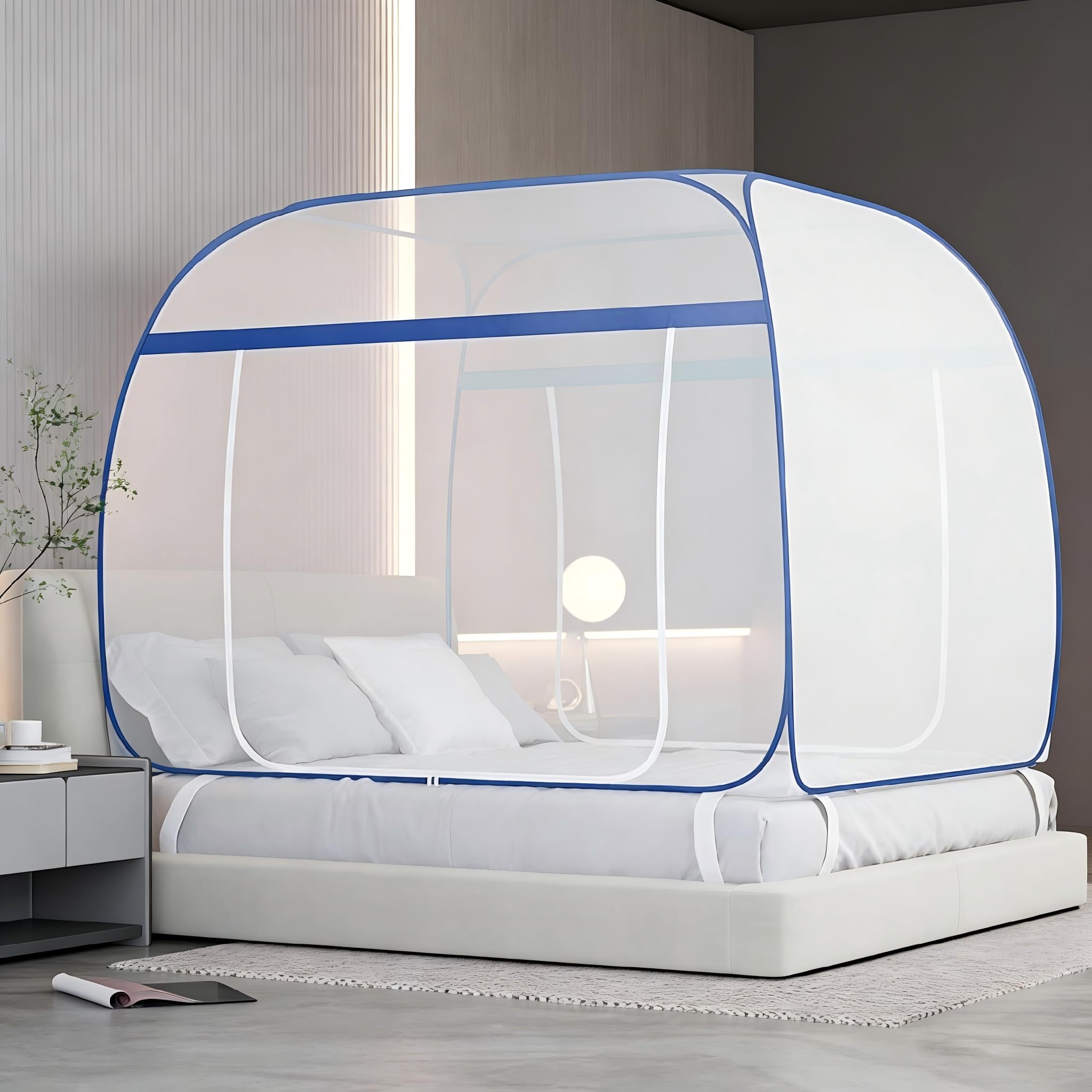 Zanzariera per letto pieghevole 180x200 cm pop-up da viaggio