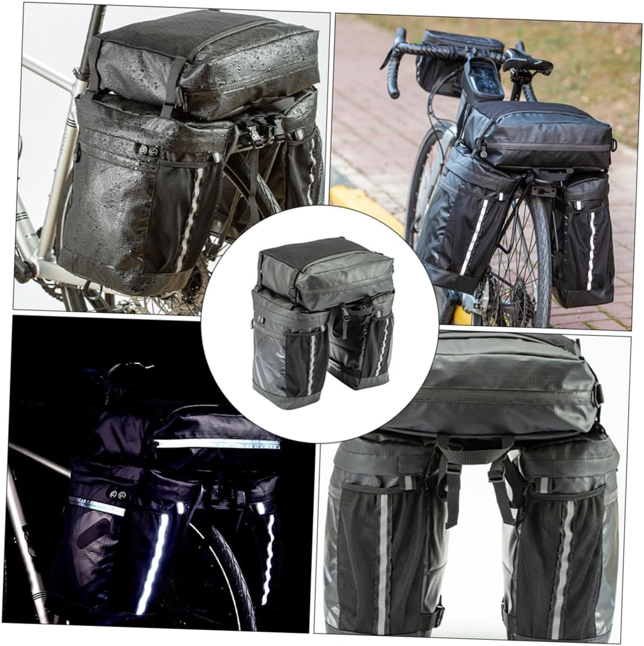 1pc Rear Rack Bag Capacity Mountain Bike Carry Bag for -distance Cycling and Saddle Pannier for Outdoor Riding